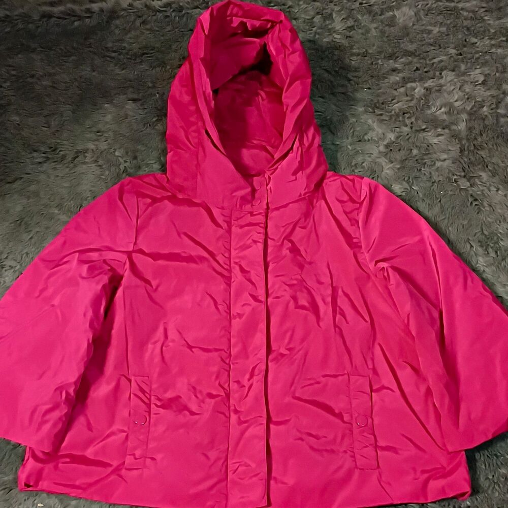 a New Approach Women's Pink Hooded Zip Front Windbreaker Jacket Size L